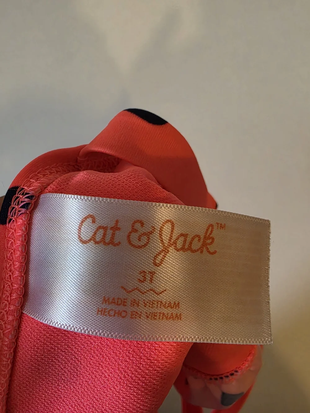 Cat & Jack Neon Pink Swim Top with Dark Blue Accents
